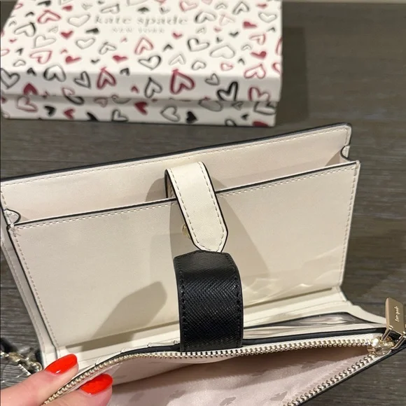 Kate Spade Heart Print Wristlet - Black, Red, White - Picture 6 of 7